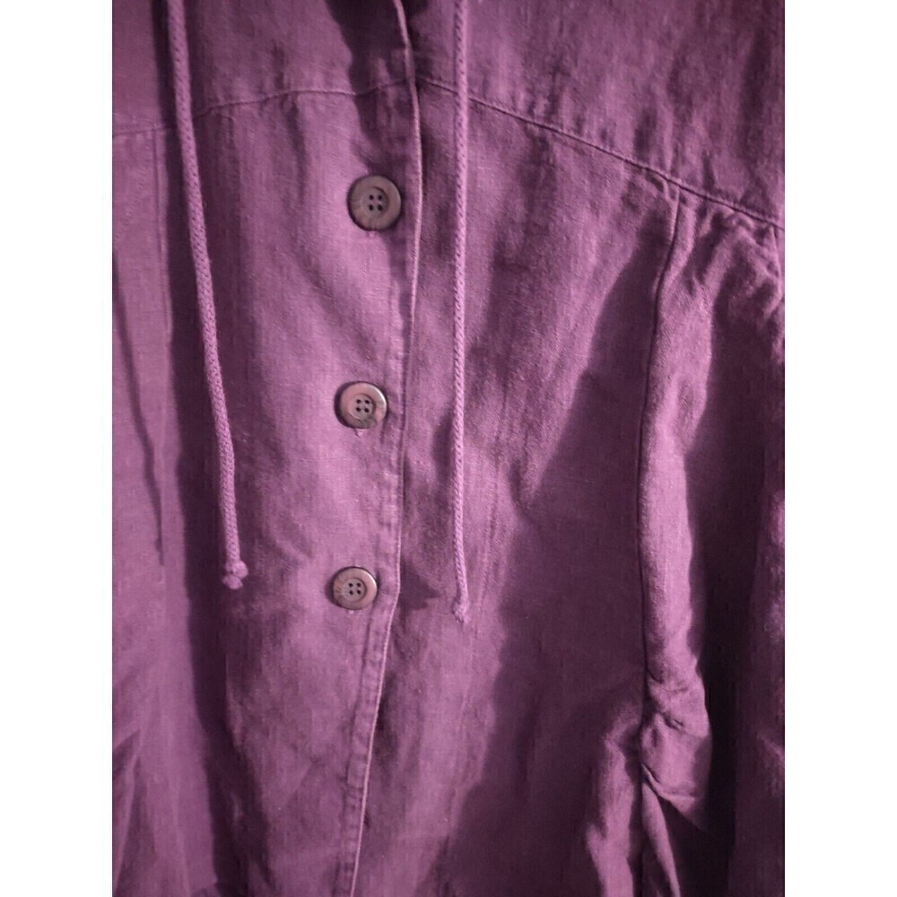 COMPLETO LINO by Arthurio Eggplant Purple Linen Tunic Vest Women's M Lagenlook - Picture 5 of 6